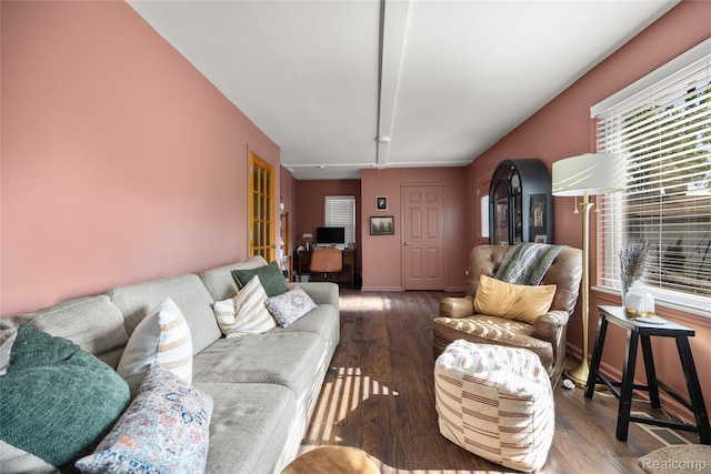 27728 Larchmont St, Saint Clair Shores, MI 48081 - living room with wood-type flooring and beam ceiling