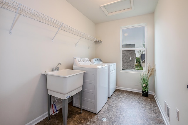 2767 St Regis Way, Ann Arbor, MI 48105 - laundry area with separate washer and dryer and attic access