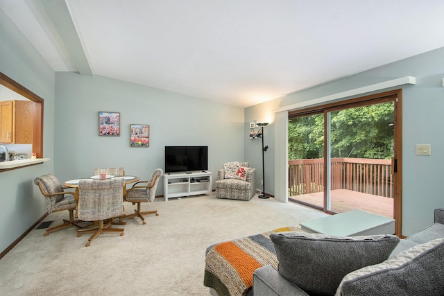 5973 Woodsong Way, Kalamazoo, MI 49009 - living room with carpet floors and lofted ceiling