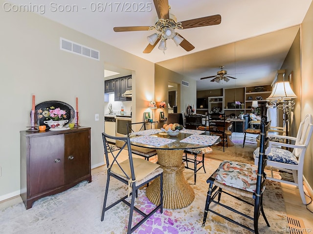 16820 Edloytom Way Unit 172, Clinton Township, MI 48038 - dining area featuring ceiling fan and baseboards