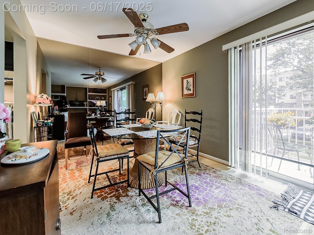 16820 Edloytom Way Unit 172, Clinton Township, MI 48038 - dining area featuring ceiling fan