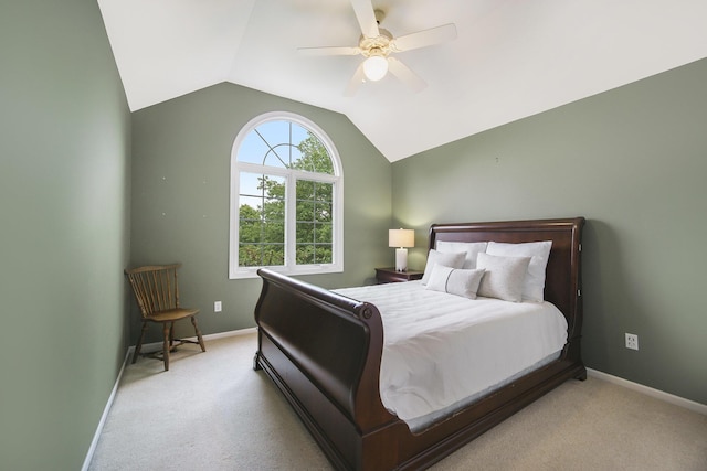 712 Dornoch Dr, Ann Arbor, MI 48103 - bedroom with carpet, lofted ceiling, and a ceiling fan