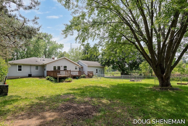 3747 Leonard St NW, Grand Rapids, MI 49534 - fenced backyard with a deck
