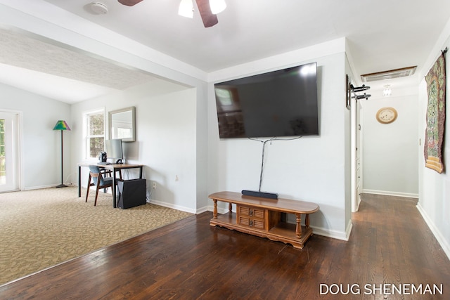 3747 Leonard St NW, Grand Rapids, MI 49534 - living room with wood finished floors and a ceiling fan