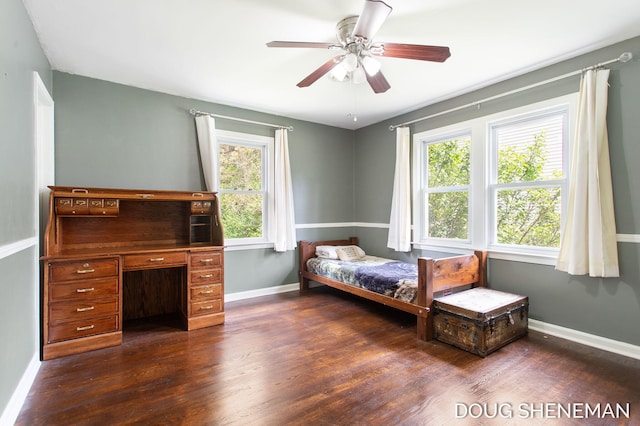 3747 Leonard St NW, Grand Rapids, MI 49534 - bedroom with dark wood-type flooring and ceiling fan
