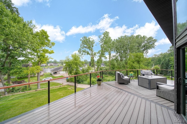 13832 Grandview Dr, Cement City, MI 49233 - deck with a yard and an outdoor living space
