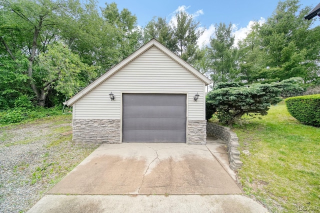 13832 Grandview Dr, Cement City, MI 49233 - detached garage featuring concrete driveway