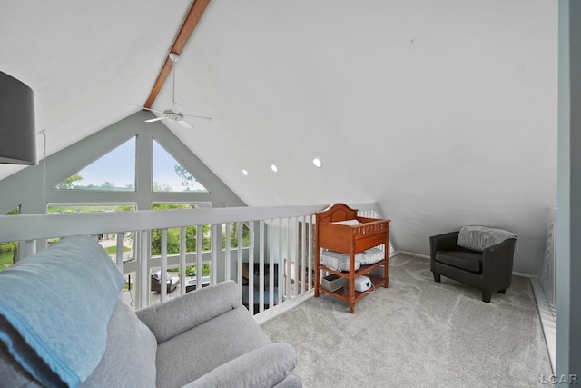 13832 Grandview Dr, Cement City, MI 49233 - living area featuring ceiling fan and carpet flooring