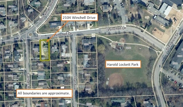2104 Winchell Dr, Ann Arbor, MI 48104 - map / location featuring property parcel outlined