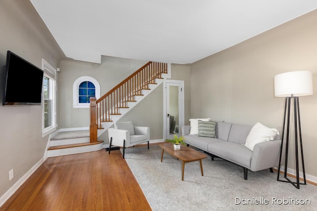 1448 Hall St SE, Grand Rapids, MI 49506 - living room with stairs and wood finished floors