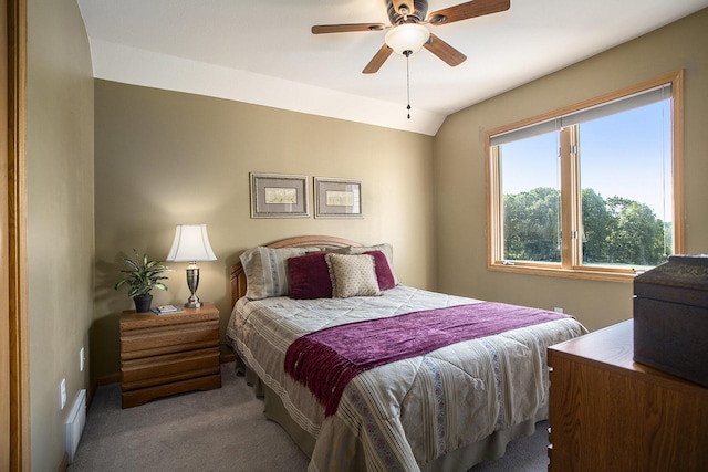 78 Capercaillie Ln, Battle Creek, MI 49014 - bedroom with carpet flooring, lofted ceiling, and ceiling fan