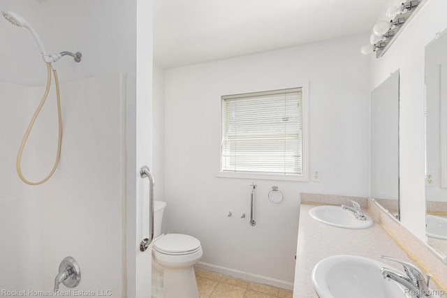 354 Ferry Ave, Pontiac, MI 48341 - full bath featuring double vanity, tile patterned flooring, and a shower