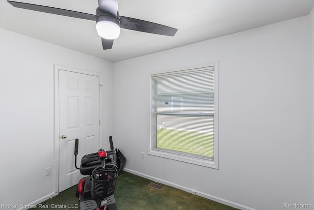 354 Ferry Ave, Pontiac, MI 48341 - misc room featuring dark colored carpet and a ceiling fan