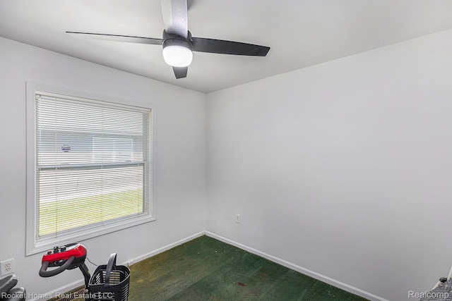 354 Ferry Ave, Pontiac, MI 48341 - spare room featuring a ceiling fan and dark colored carpet