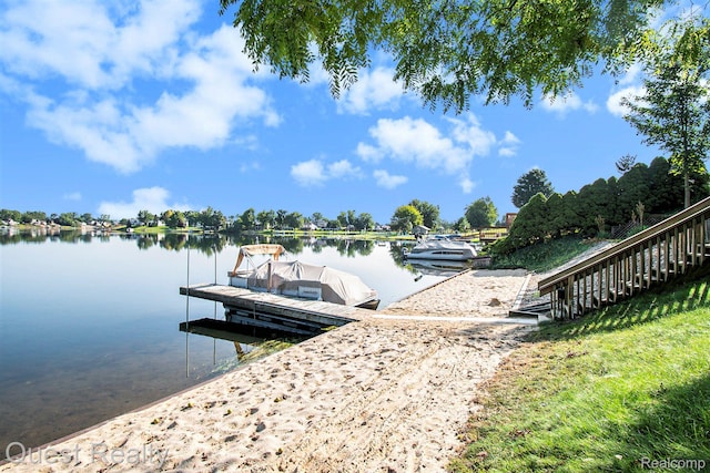 14050 Shannon Dr, Cement City, MI 49233 - dock area with a water view and stairs