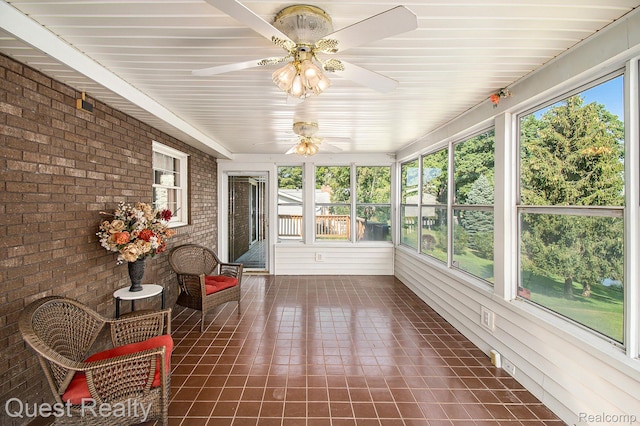 14050 Shannon Dr, Cement City, MI 49233 - sunroom featuring a ceiling fan