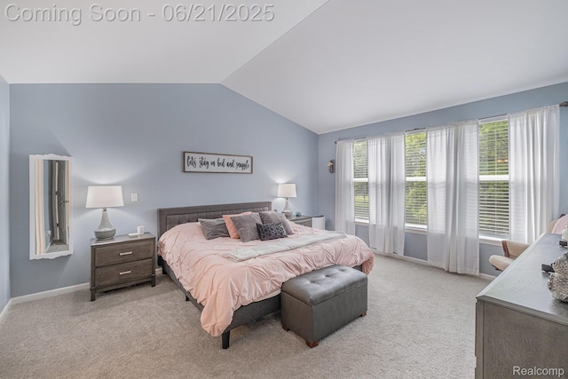 894 Canyon Creek Dr, Holly, MI 48442 - bedroom featuring vaulted ceiling and light carpet