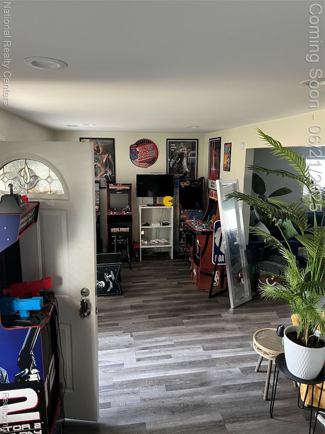 13203 Frazho Rd, Warren, MI 48089 - rec room with wood finished floors