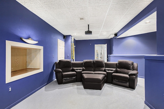 5448 Waterfield Ct, Ann Arbor, MI 48108 - home theater room with carpet flooring and a paneled ceiling