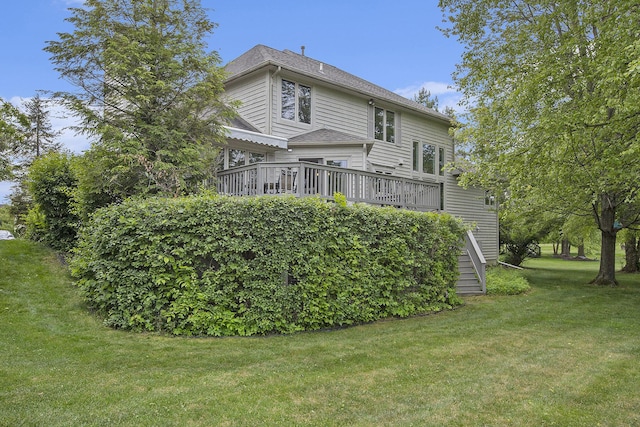 5448 Waterfield Ct, Ann Arbor, MI 48108 - rear view of house with a yard and a deck