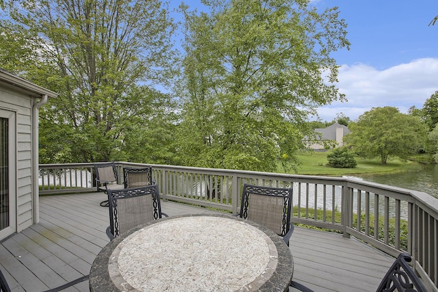 5448 Waterfield Ct, Ann Arbor, MI 48108 - wooden terrace with outdoor dining space
