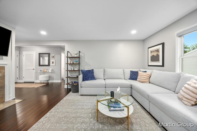 2243 Cambridge Dr SE, Grand Rapids, MI 49506 - living room featuring hardwood / wood-style floors and recessed lighting