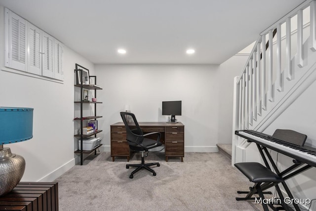 2243 Cambridge Dr SE, Grand Rapids, MI 49506 - home office featuring carpet floors and recessed lighting