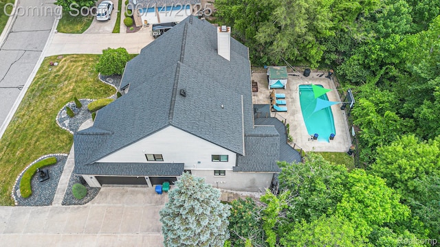 4322 Darlene Dr, Commerce Twp, MI 48382 - view from above of property featuring a pool area