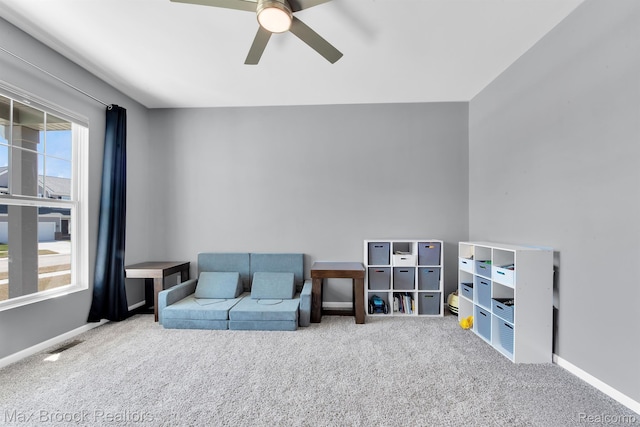 2799 Gallop Way, Saline, MI 48176 - sitting room with carpet floors and ceiling fan