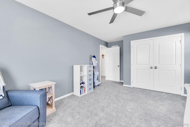 2799 Gallop Way, Saline, MI 48176 - sitting room with a ceiling fan and carpet flooring