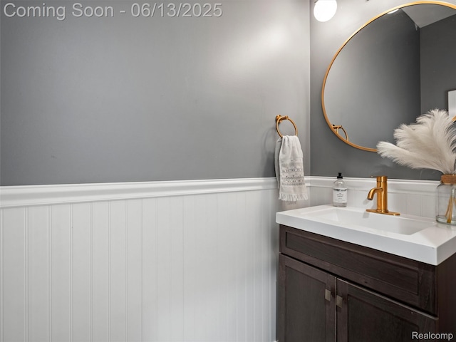 2147 Princeton Rd, Berkley, MI 48072 - bathroom with wainscoting and vanity