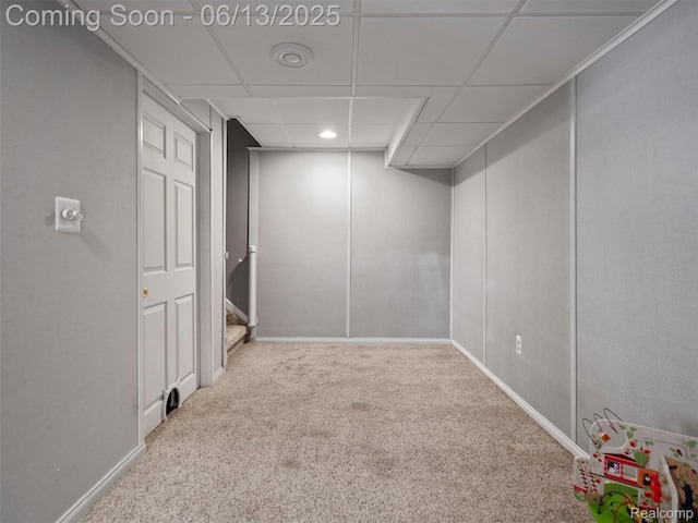 2147 Princeton Rd, Berkley, MI 48072 - finished basement featuring carpet and a drop ceiling