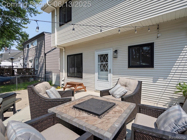 2147 Princeton Rd, Berkley, MI 48072 - view of patio featuring an outdoor living space with a fire pit