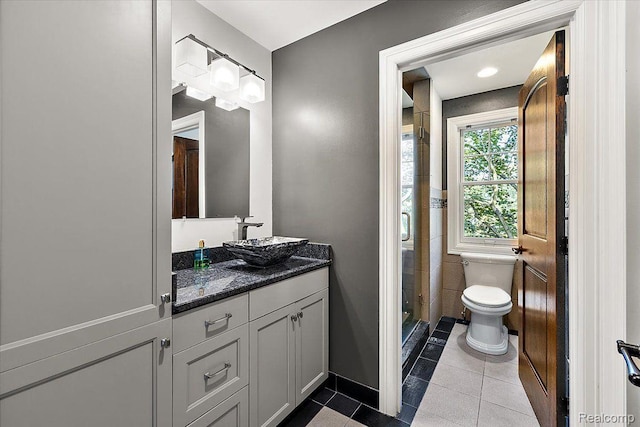 1330 Oxford Rd, Bloomfield Hills, MI 48304 - full bathroom featuring vanity, tile patterned floors, and a shower stall