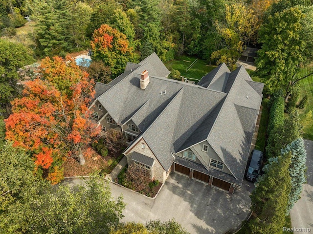 1330 Oxford Rd, Bloomfield Hills, MI 48304 - view from above of property featuring a heavily wooded area
