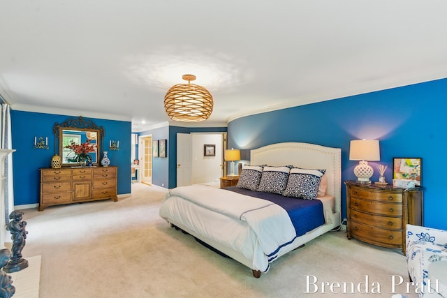 5691 Forest Gln SE, Ada, MI 49301 - carpeted bedroom featuring crown molding and baseboards