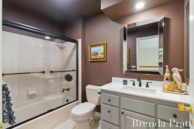 5691 Forest Gln SE, Ada, MI 49301 - full bath featuring vanity, bath / shower combo with glass door, and tile patterned flooring