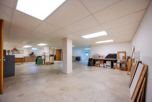 9128 Clover Dr, Milan, MI 48160 - basement with a paneled ceiling