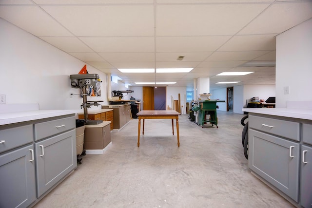9128 Clover Dr, Milan, MI 48160 - finished below grade area with a paneled ceiling