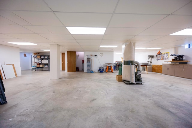 9128 Clover Dr, Milan, MI 48160 - finished basement with a drop ceiling