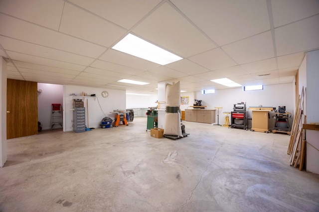 9128 Clover Dr, Milan, MI 48160 - basement with a paneled ceiling