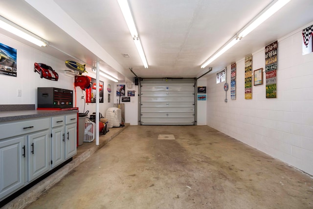 9128 Clover Dr, Milan, MI 48160 - garage featuring concrete block wall