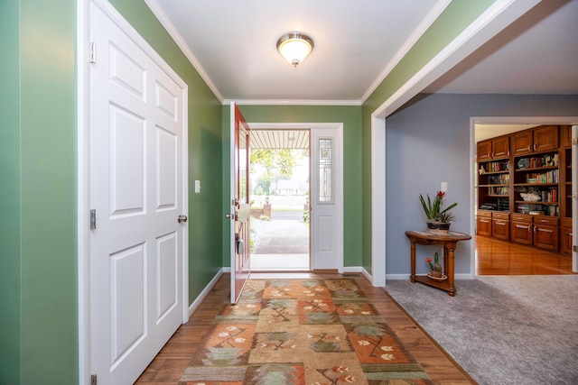9128 Clover Dr, Milan, MI 48160 - entrance foyer featuring ornamental molding and light colored carpet