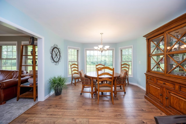 9128 Clover Dr, Milan, MI 48160 - dining area with a chandelier and wood finished floors
