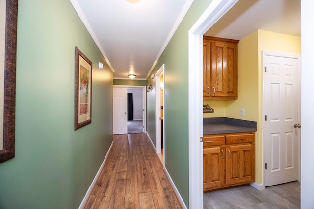 9128 Clover Dr, Milan, MI 48160 - hall featuring wood finished floors and crown molding