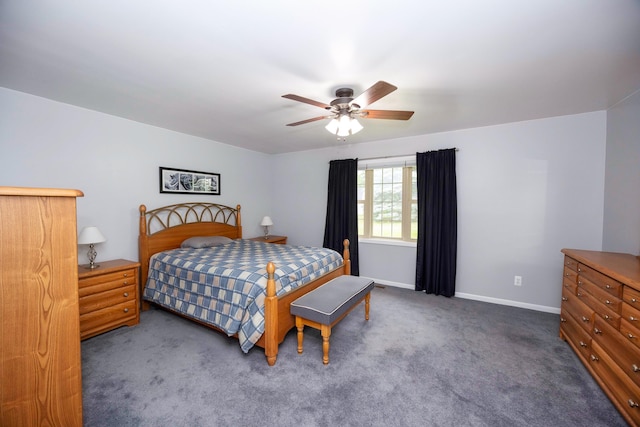9128 Clover Dr, Milan, MI 48160 - carpeted bedroom featuring baseboards and ceiling fan