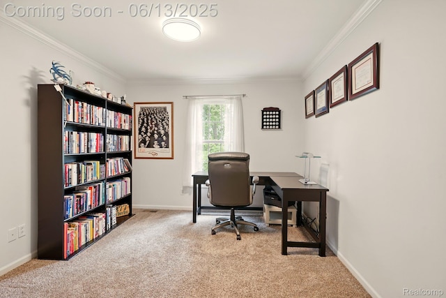 1377 Lake Shore Blvd, Lake Orion, MI 48362 - carpeted office space featuring crown molding and baseboards