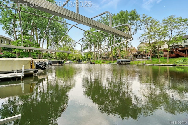 1377 Lake Shore Blvd, Lake Orion, MI 48362 - water view featuring a boat dock