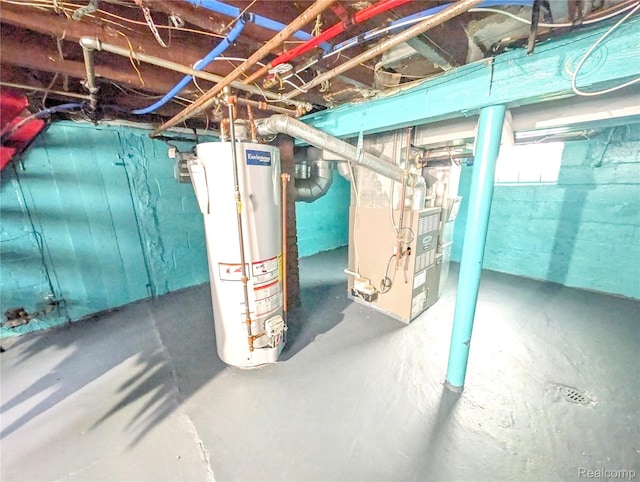 3639 Farnsworth St, Detroit, MI 48211 - basement featuring gas water heater and heating unit