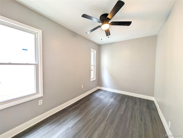 3639 Farnsworth St, Detroit, MI 48211 - empty room with dark wood-type flooring and a ceiling fan